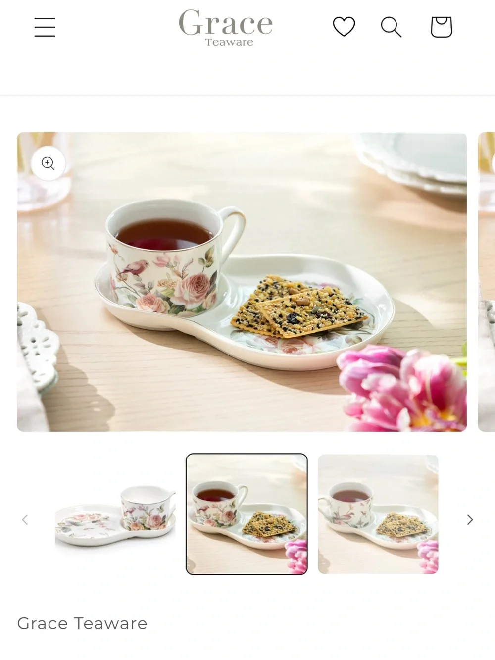 Magnolia Garden Fine Porcelain Tea Snack Set